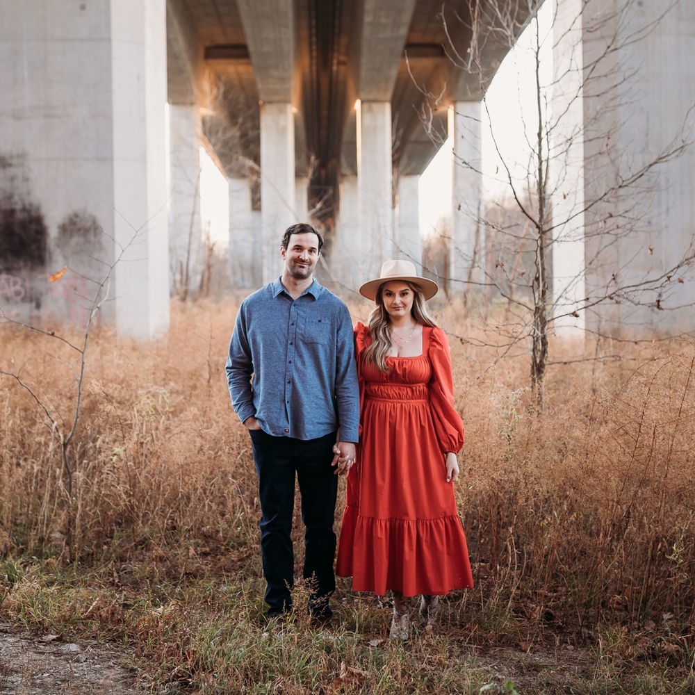 Red maxi dress with gathered bust